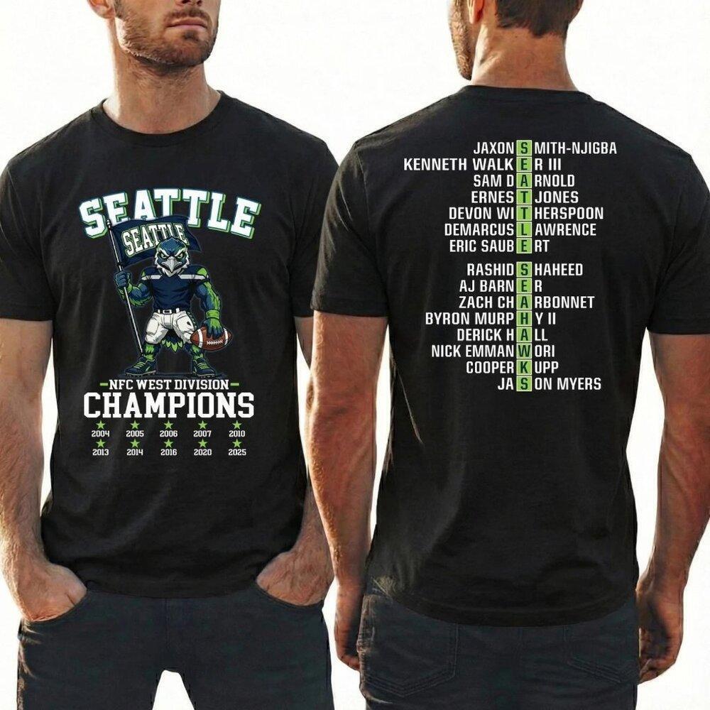 Seattle Seahawks Nfc Seattle Football Nfc West Champs T-Shirt 2 Sided